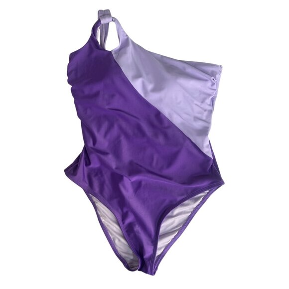 Cupshe Other - Cupshe One Shoulder One Piece Colorblock Swimsuit Small Purple New